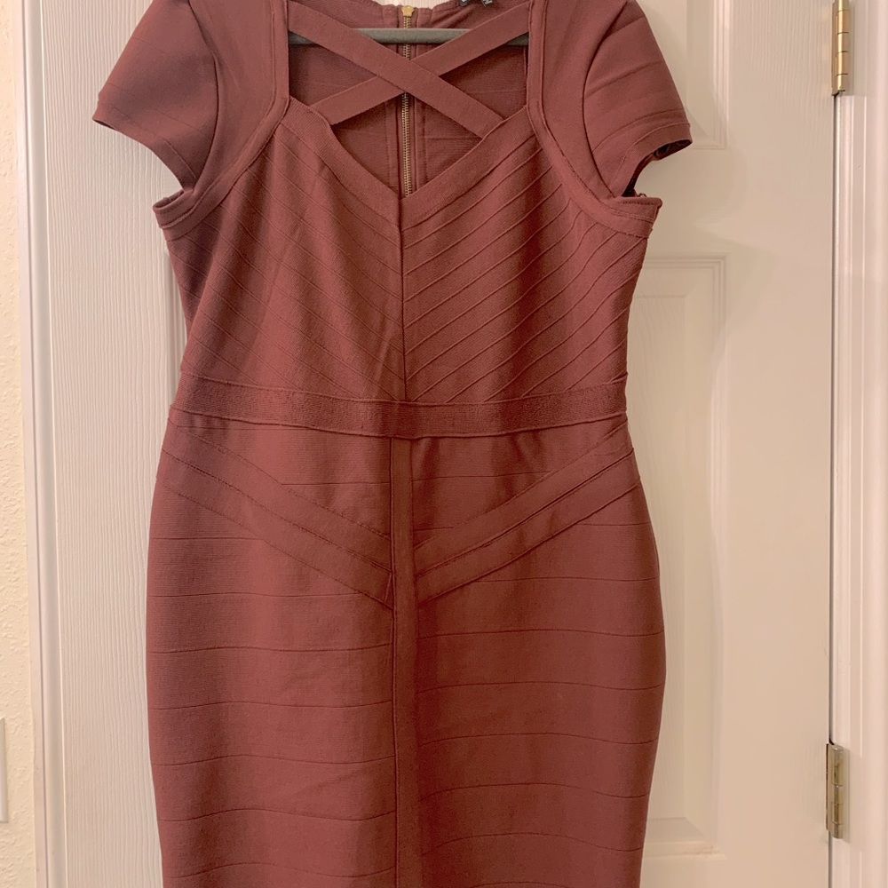 Burgundy bandeau dress